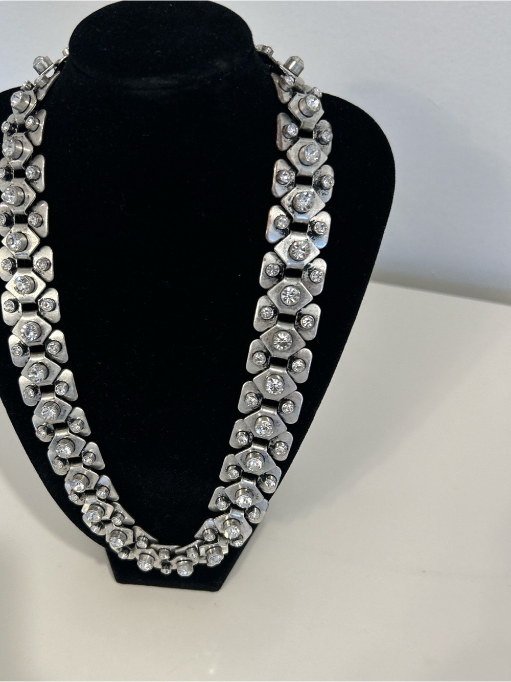 J. Crew Silver Crystal Statement Necklace - Women Jewelry